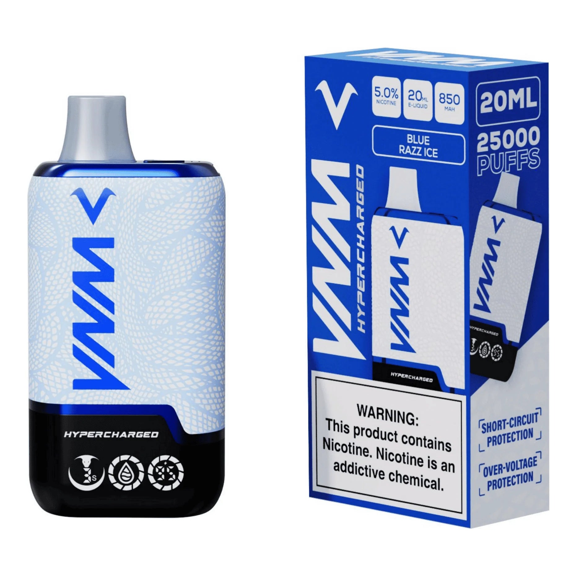 VNM Hypercharged VM25000 - Blue Razz Ice