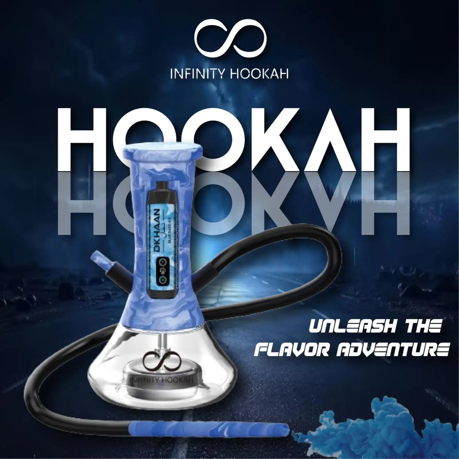 DKHAAN INFINITY PORTABLE HOOKAH KIT (FREE DKHAAN VAPE) - Blue