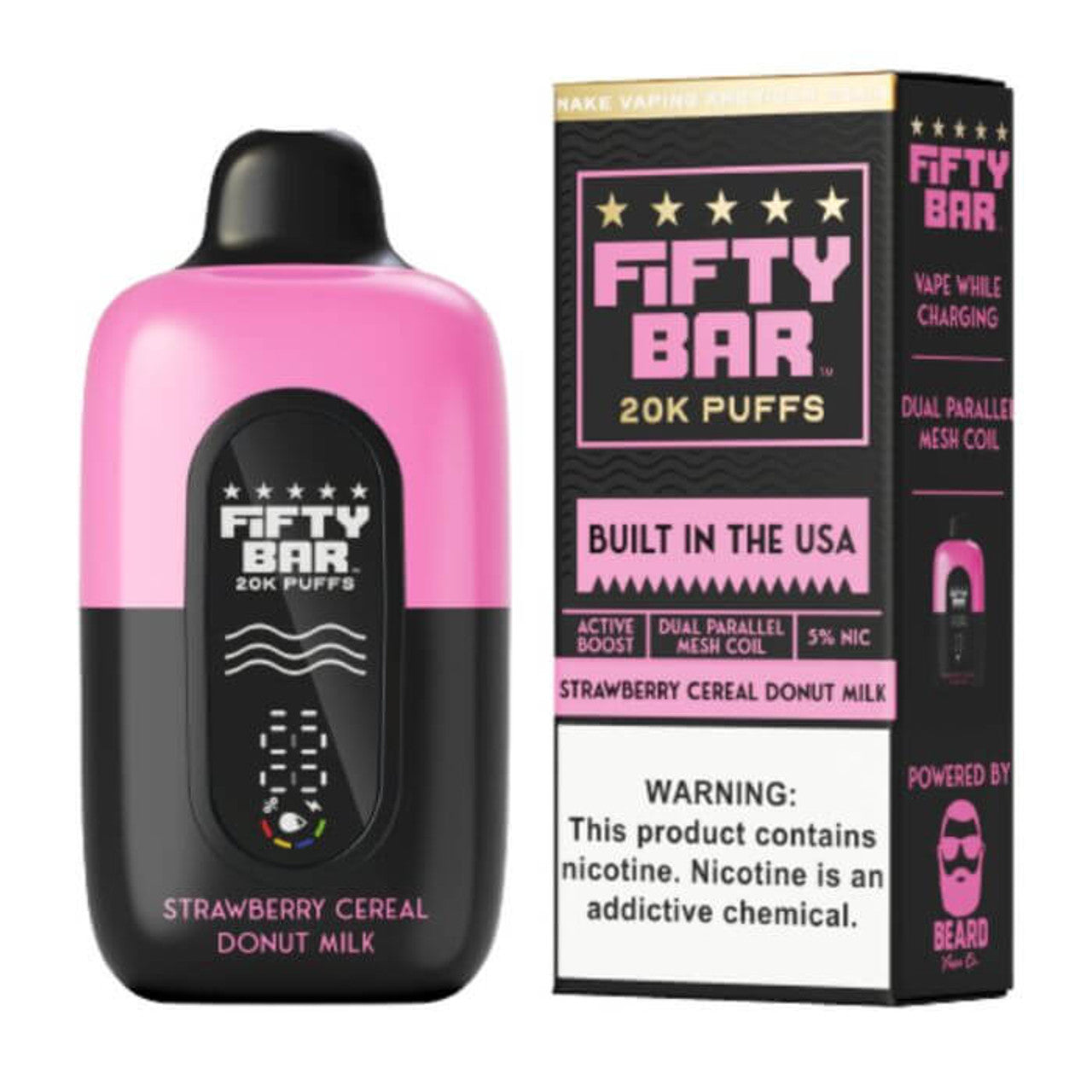 Fifty Bar 20K Disposable - Strawberry Cereal Donut Milk