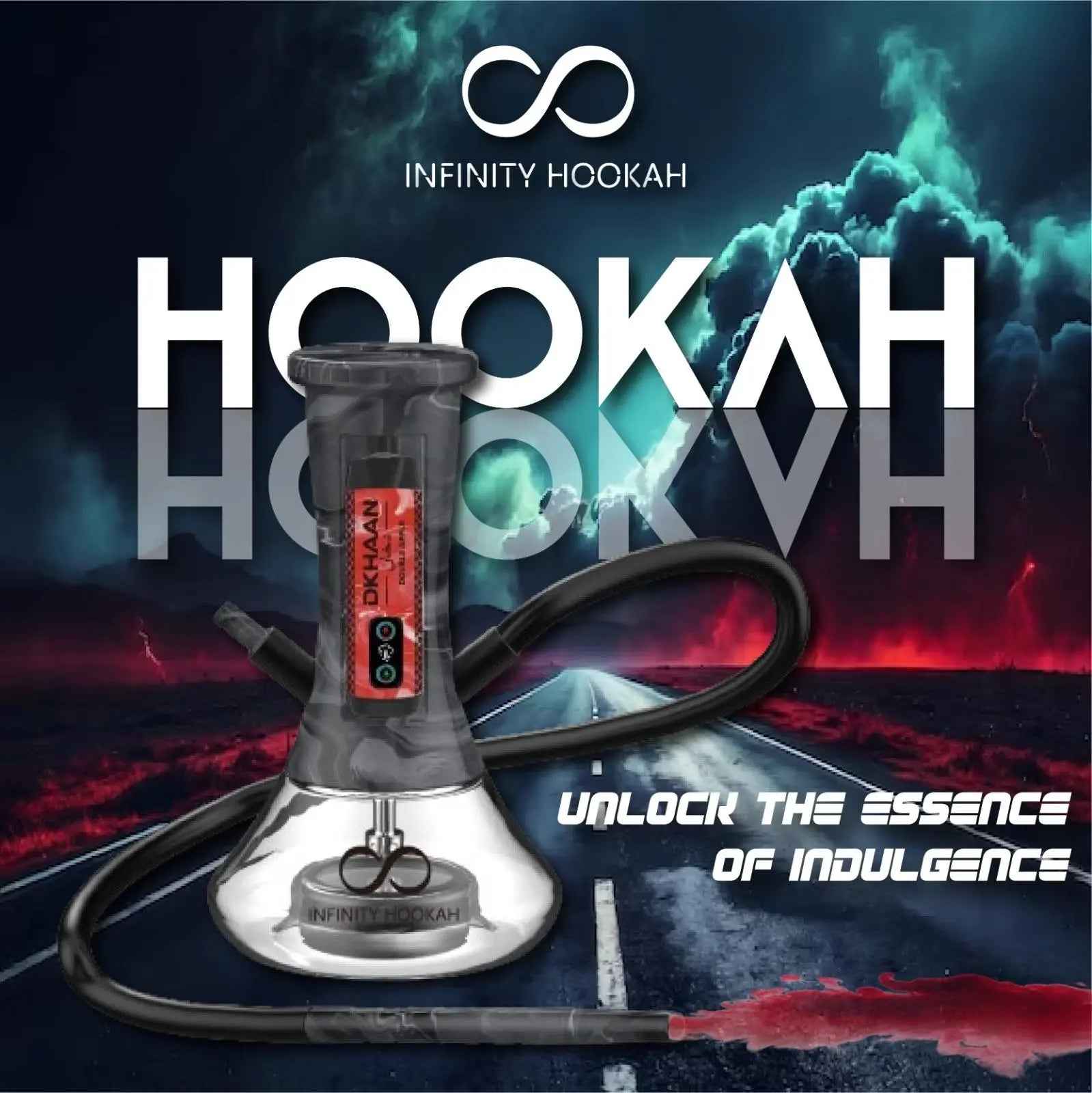 DKHAAN INFINITY PORTABLE HOOKAH KIT (FREE DKHAAN VAPE) - Black