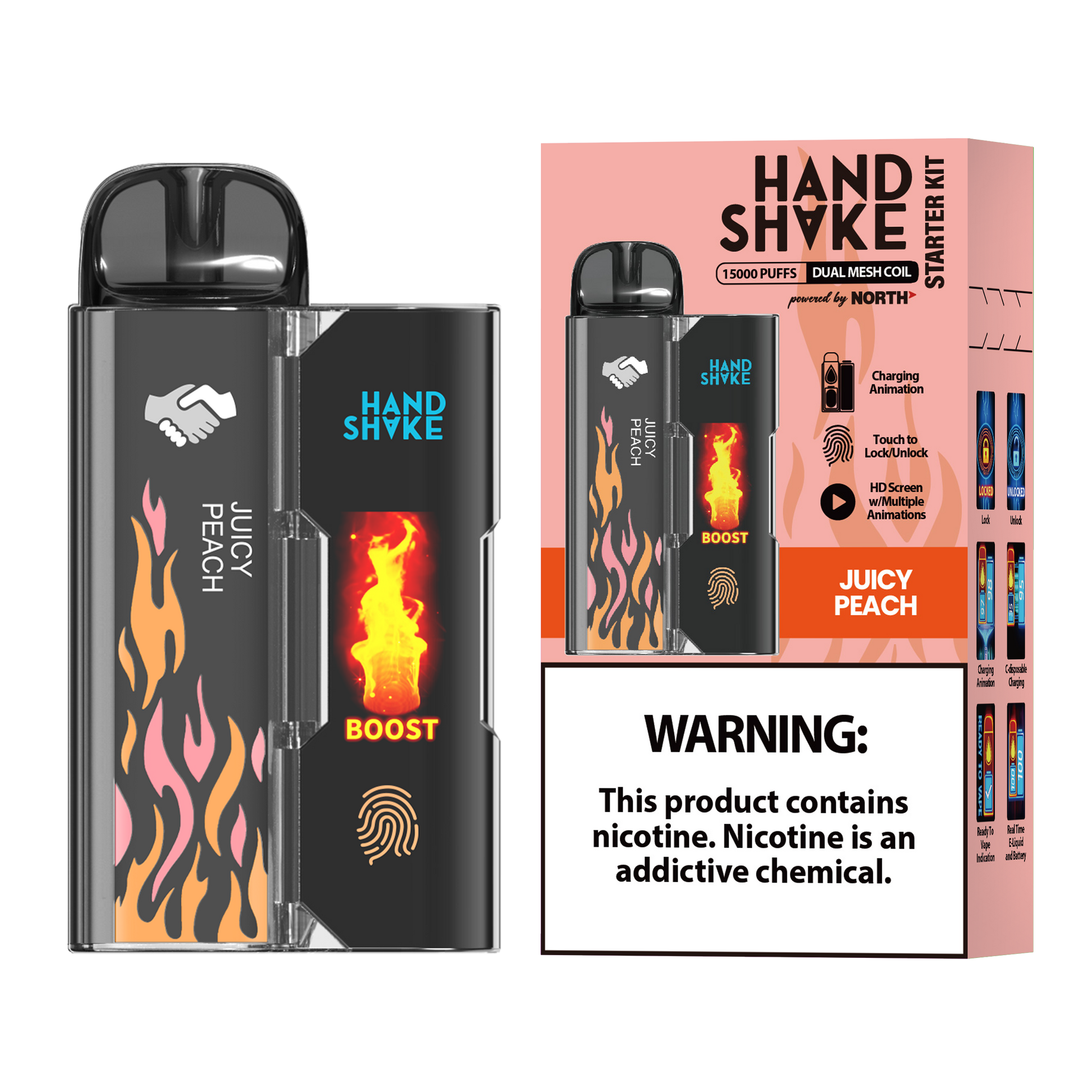 Handshake 15K by North Disposable - Juicy Peach