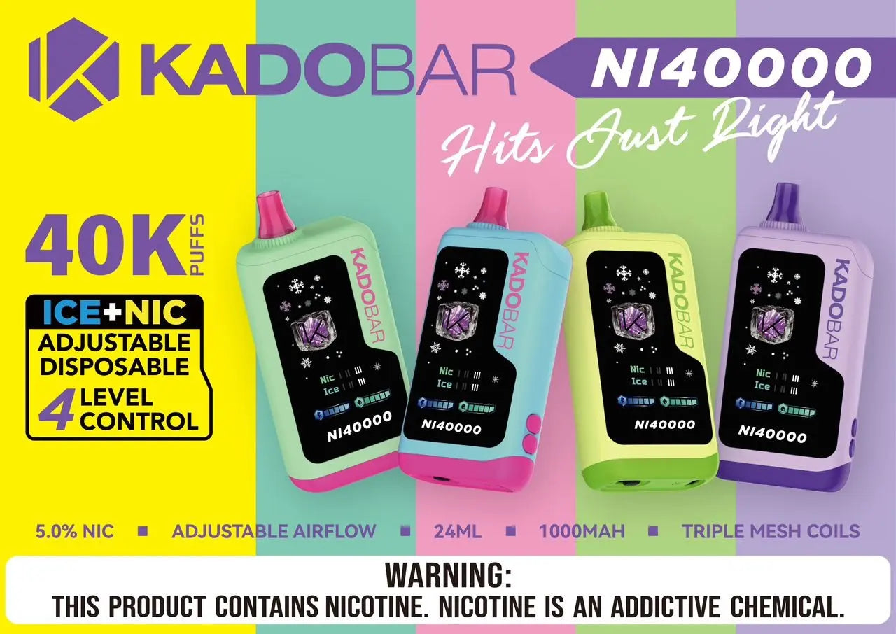 Kado Bar NI40000 Ice + Nic Control Disposable Vape Kado Bar NI40000 Ice + Nic Control Disposable Vape
