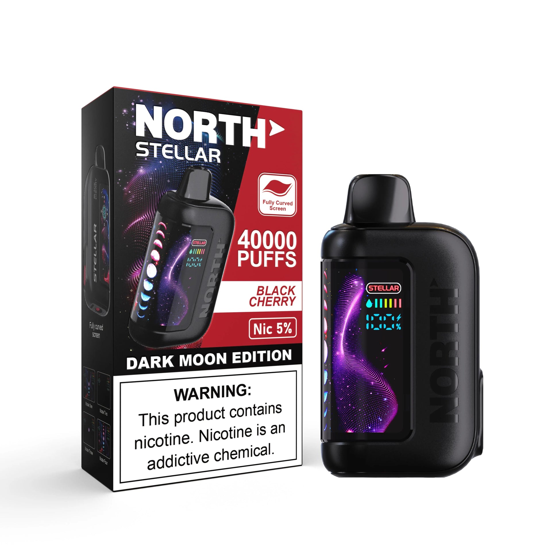 North Stellar 40K Dark Moon Edition Vape - Black Cherry