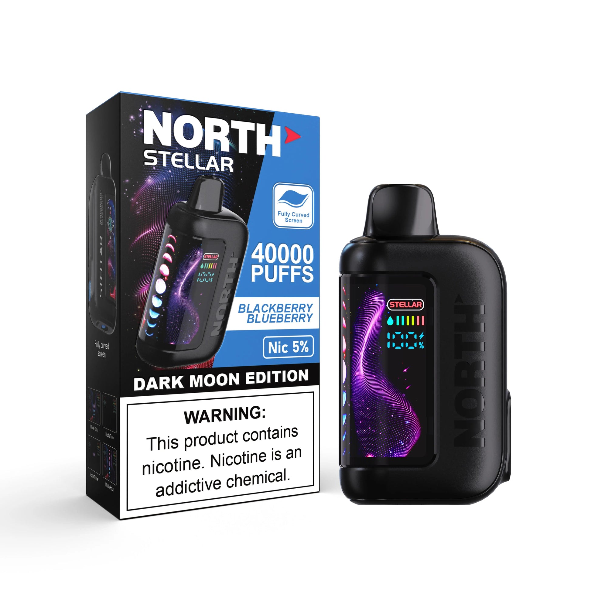 North Stellar 40K Dark Moon Edition Vape - Blackberry Blueberry