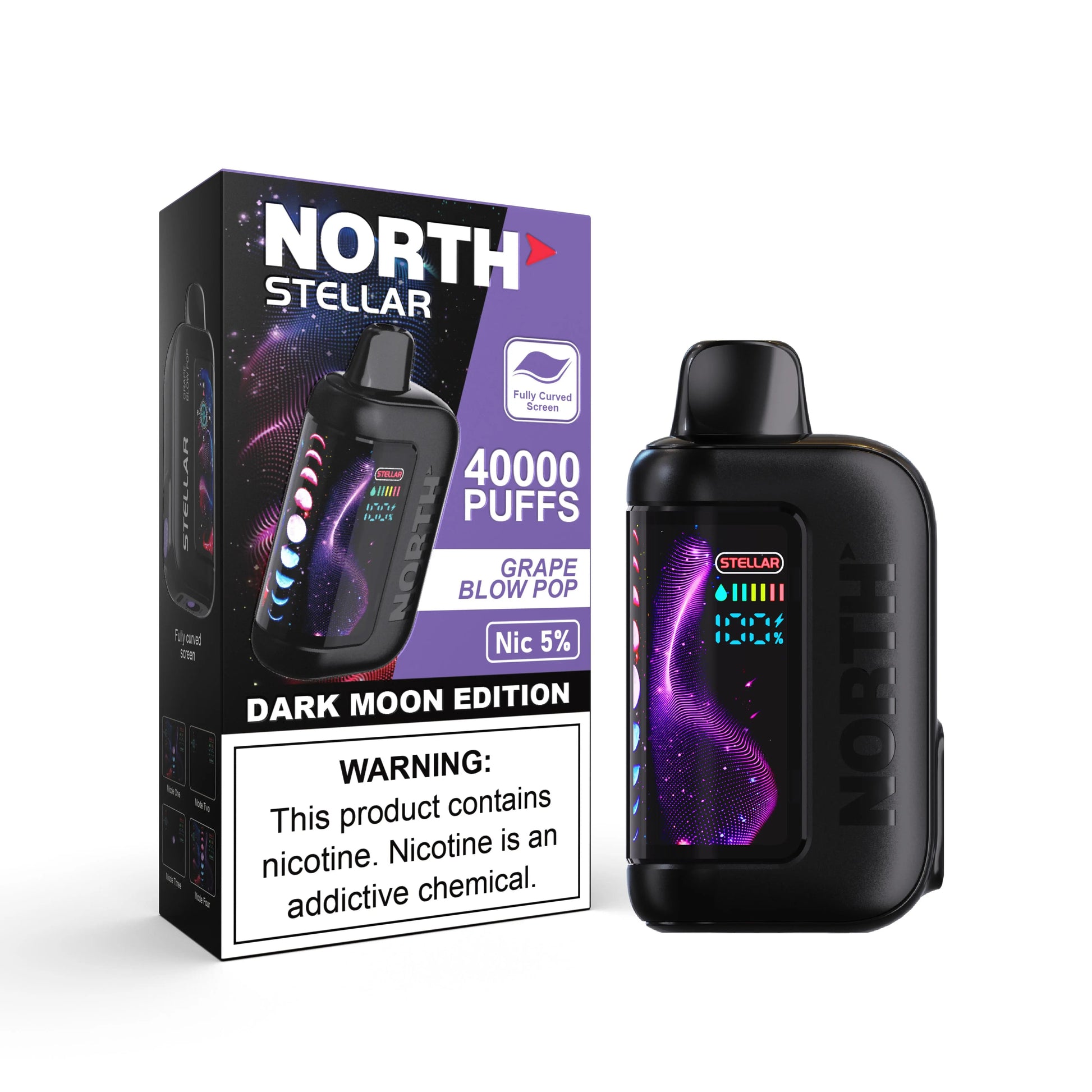 North Stellar 40K Dark Moon Edition Vape - Grape Blow Pop