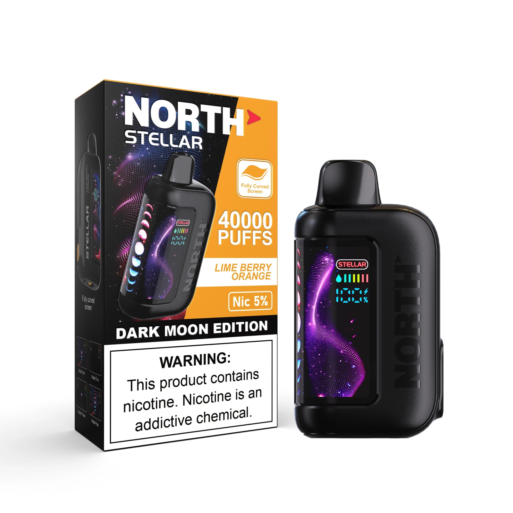 North Stellar 40K Dark Moon Edition Vape - Lime Berry Orange