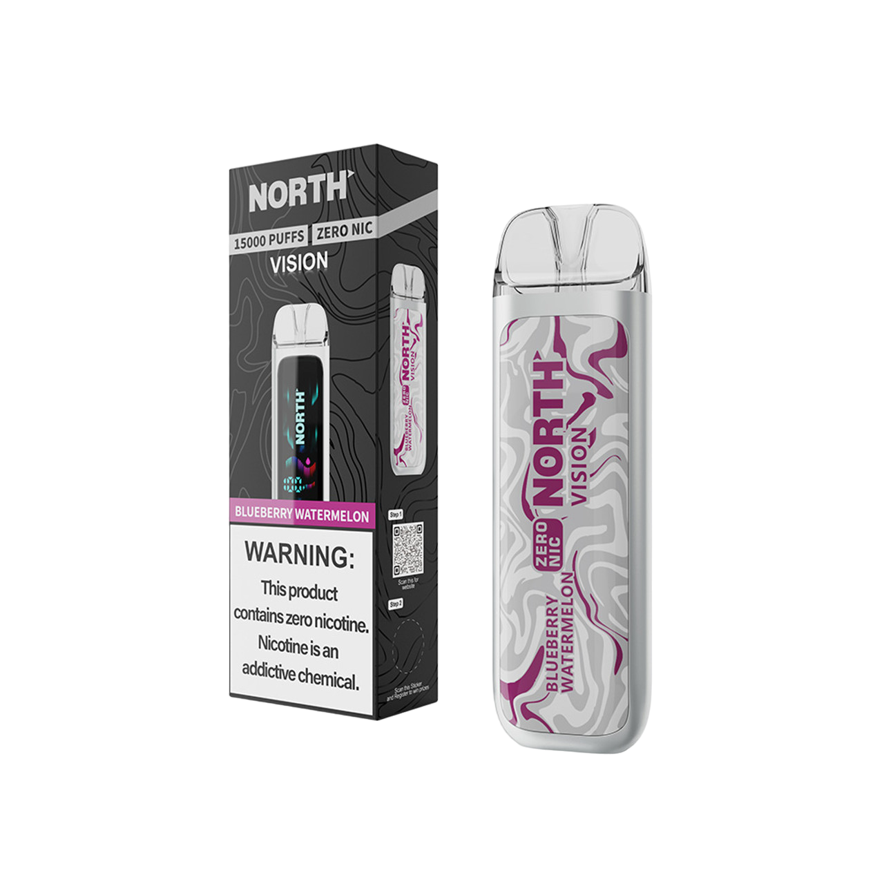 North Vision 15K Zero Nicotine Disposable - Blueberry Watermelon