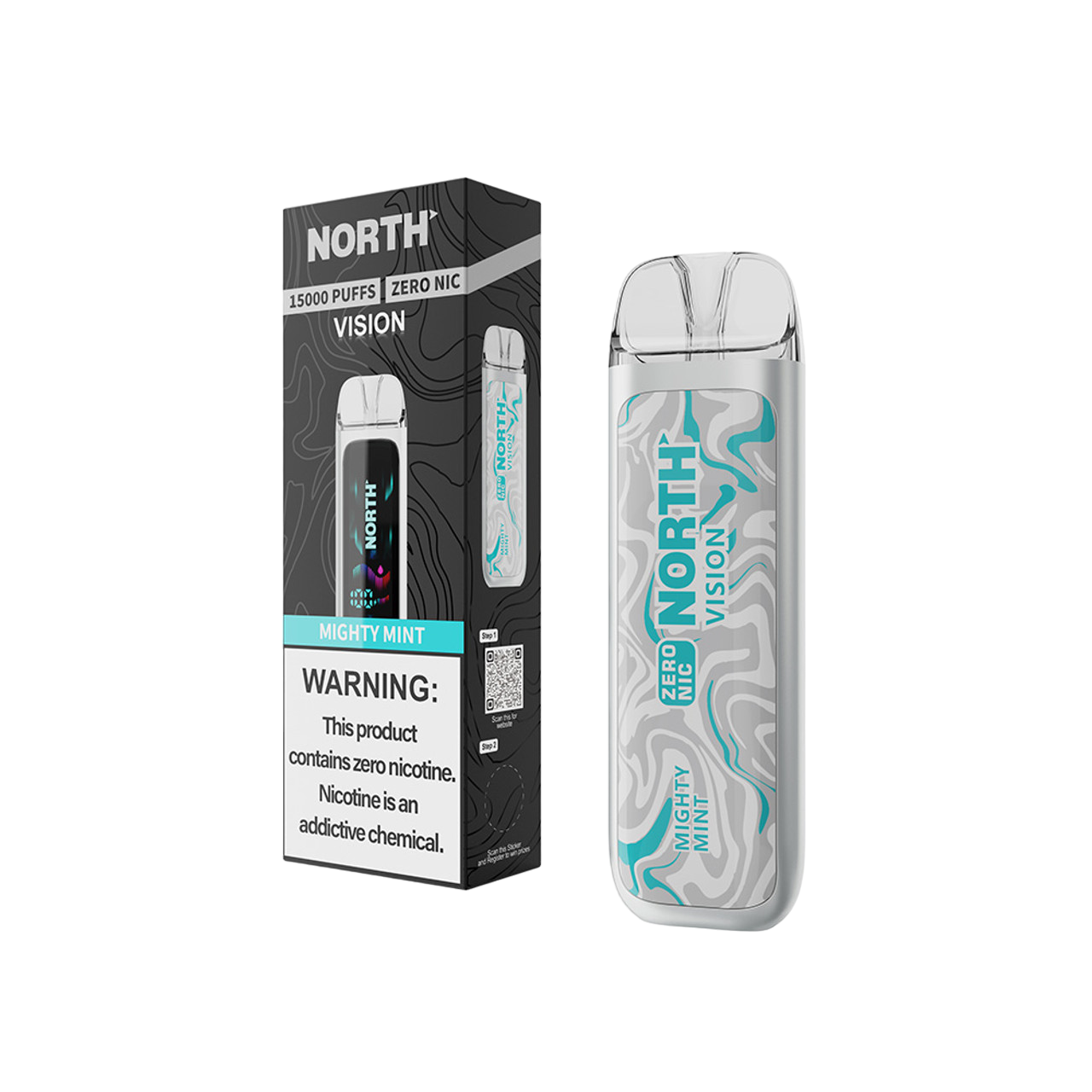 North Vision 15K Zero Nicotine Disposable - Mighty Mint