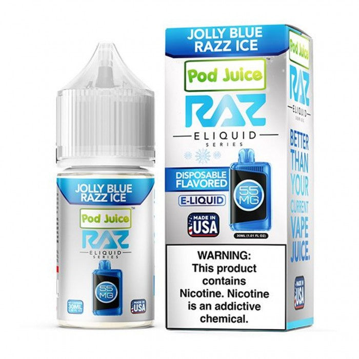POD Juice x RAZ Series Nicotine Salt E-Liquid 30ML - Jolly Blue Razz Ice