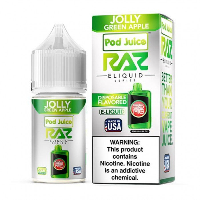 POD Juice x RAZ Series Nicotine Salt E-Liquid 30ML - Jolly Green Apple