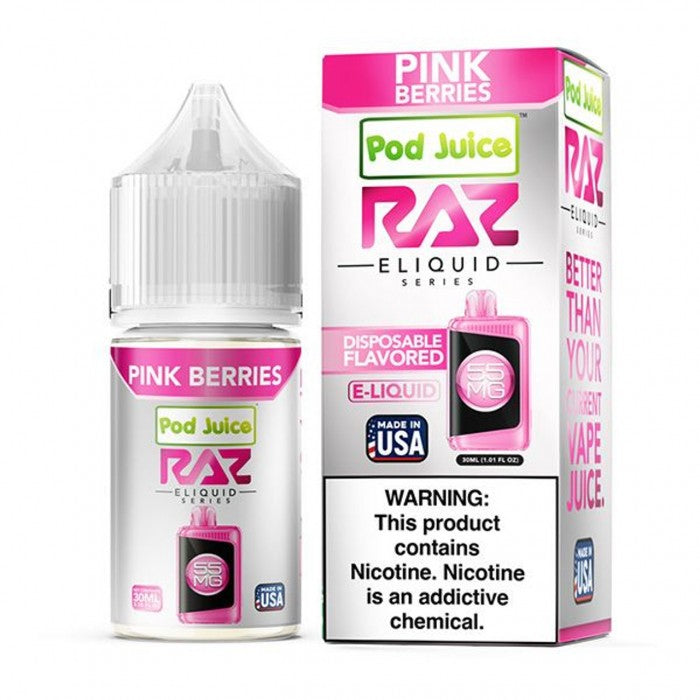 POD Juice x RAZ Series Nicotine Salt E-Liquid 30ML - Pink Berries