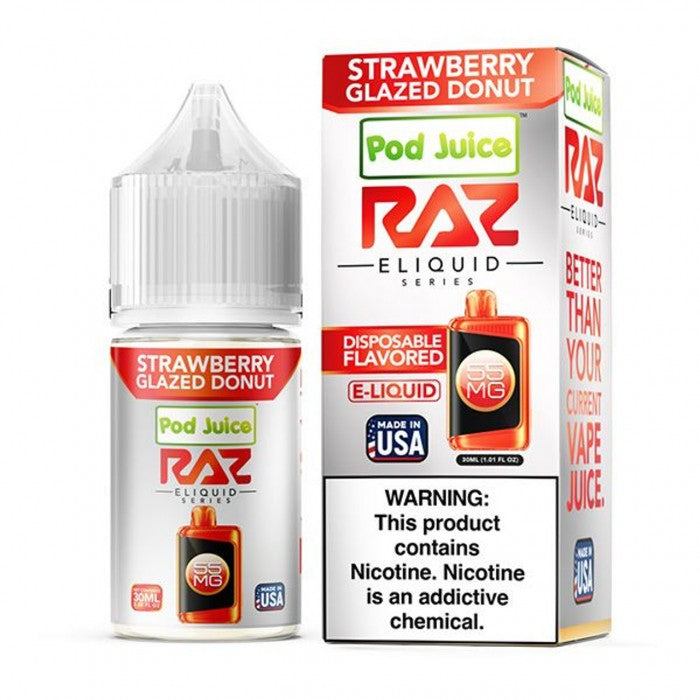 POD Juice x RAZ Series Nicotine Salt E-Liquid 30ML - Strawberry Glazed Donut