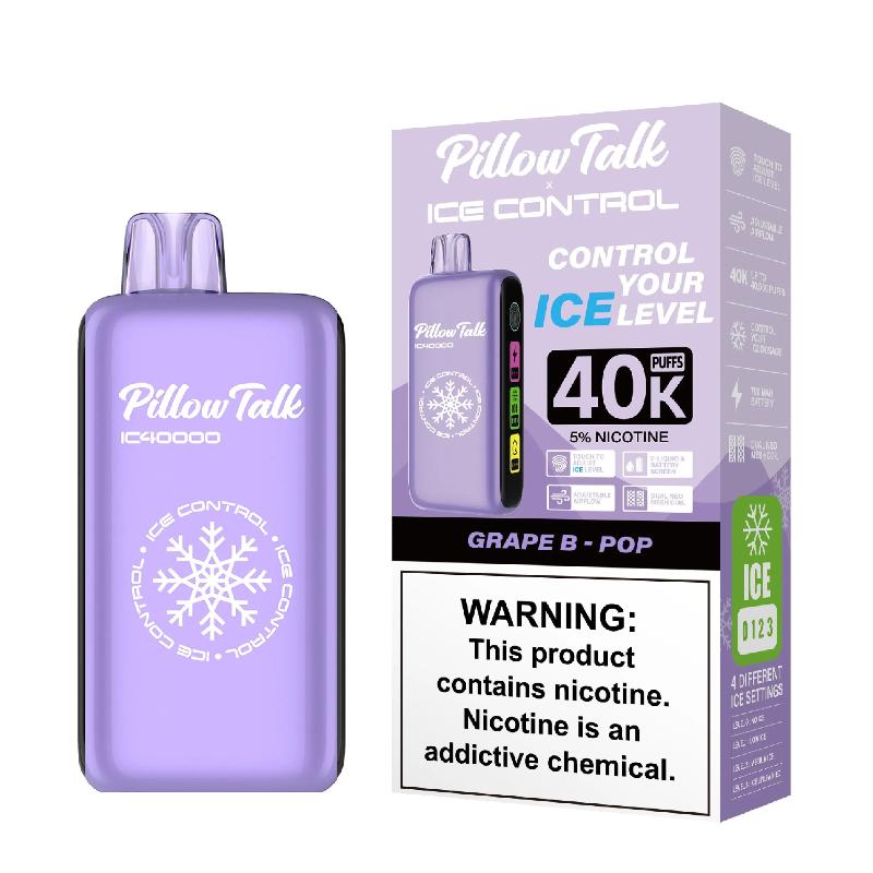 Pillow Talk Ice Control 40K Disposable - Grape B- Pop