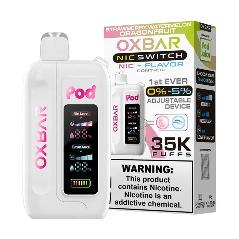 Pod Juice x OXBAR Flavor & Nic 35K - Strawberry Watermelon Dragonfruit
