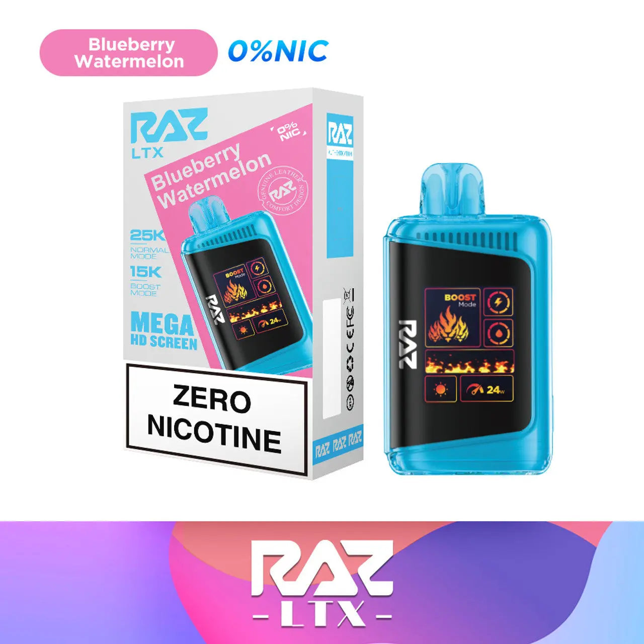 RAZ LTX 25K Zero Nicotine Disposable - Blueberry Watermelon