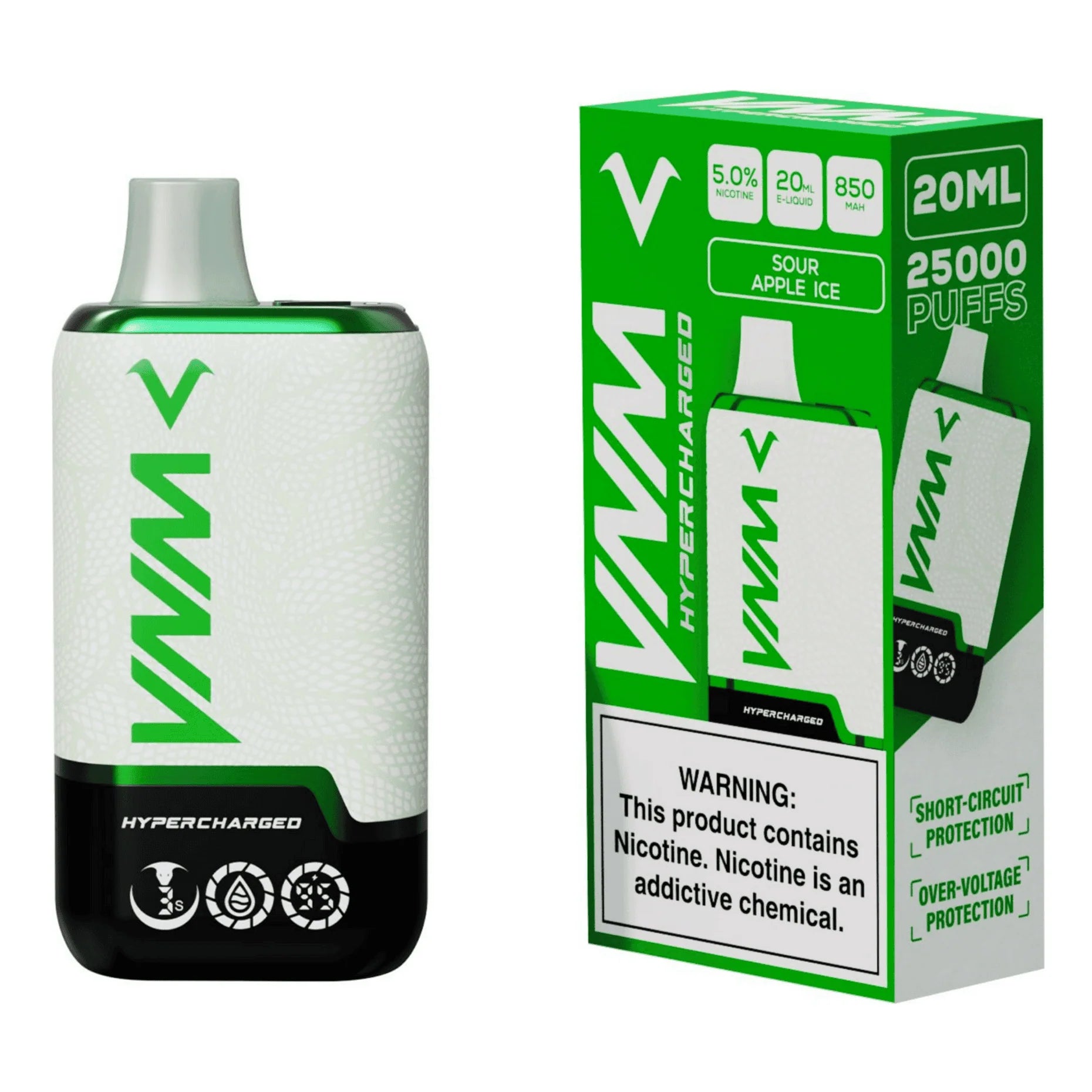 VNM Hypercharged VM25000 - Sour Apple Ice