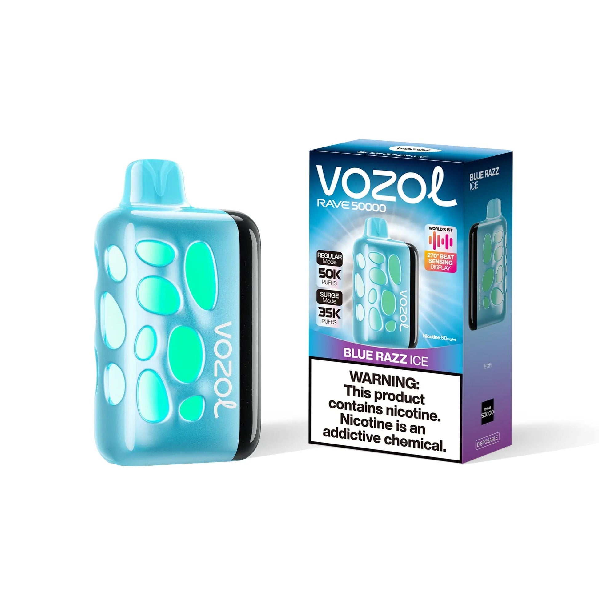Vozol Rave 50000 Disposable - Blue Razz Ice