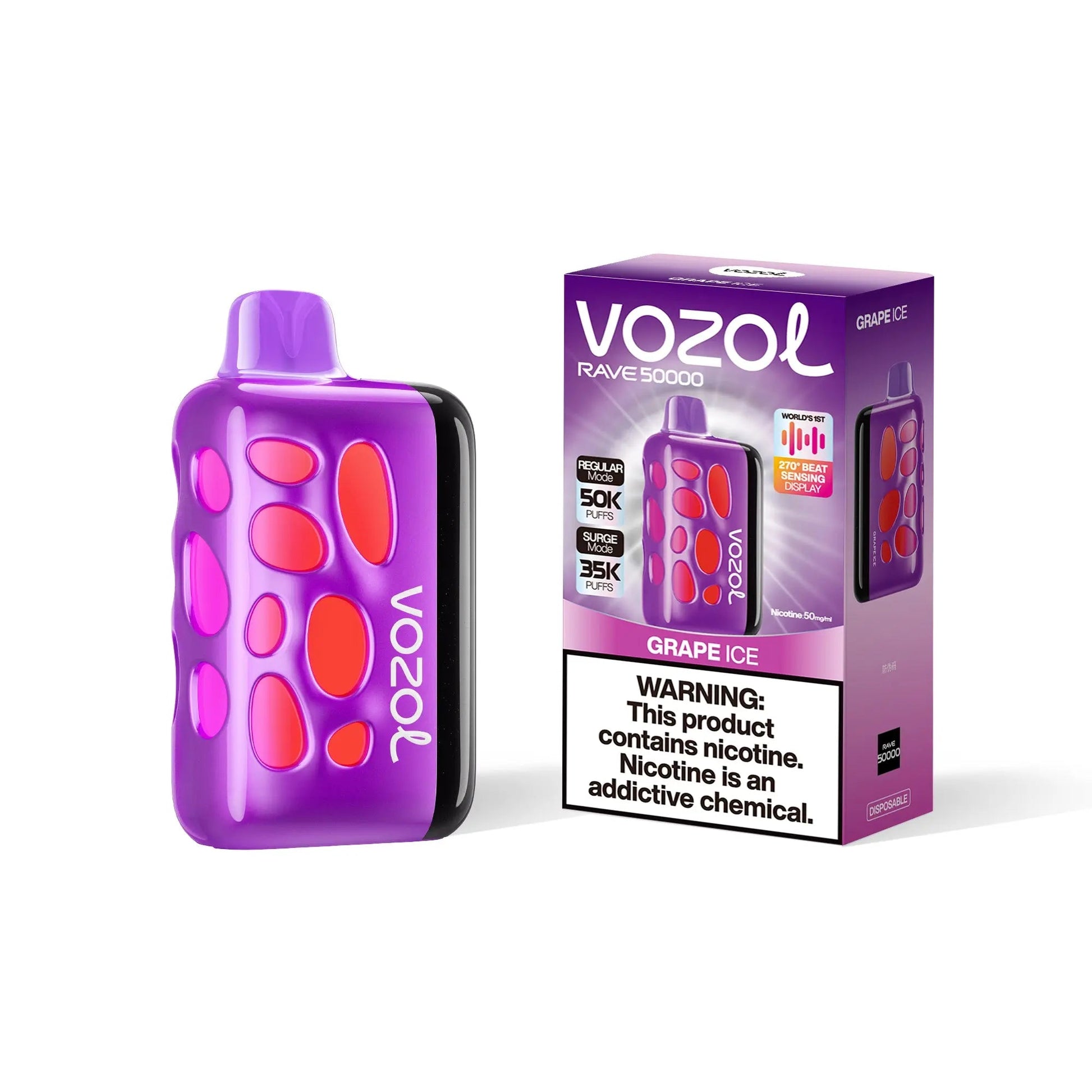 Vozol Rave 50000 Disposable - Grape Ice