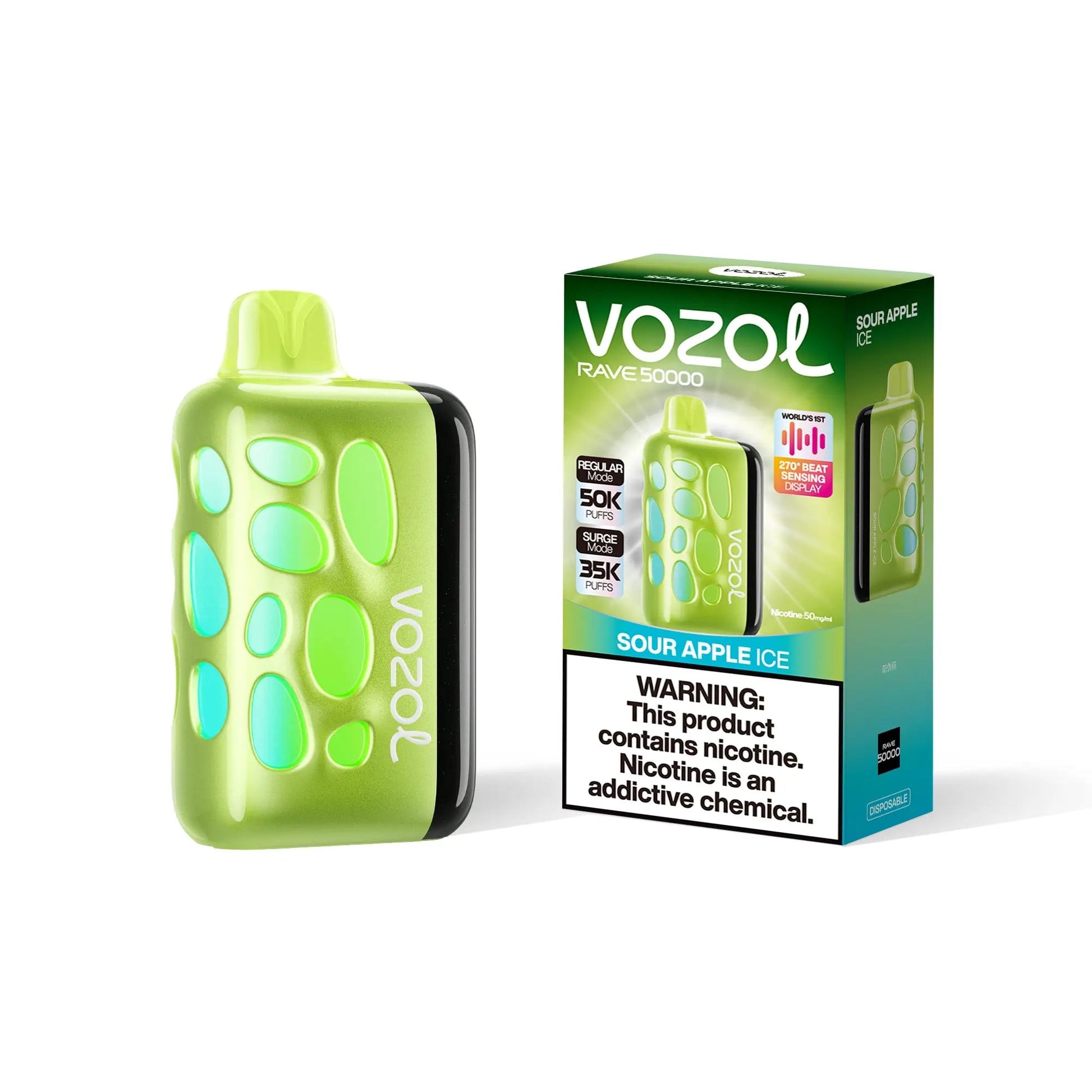 Vozol Rave 50000 Disposable - Sour Apple Ice