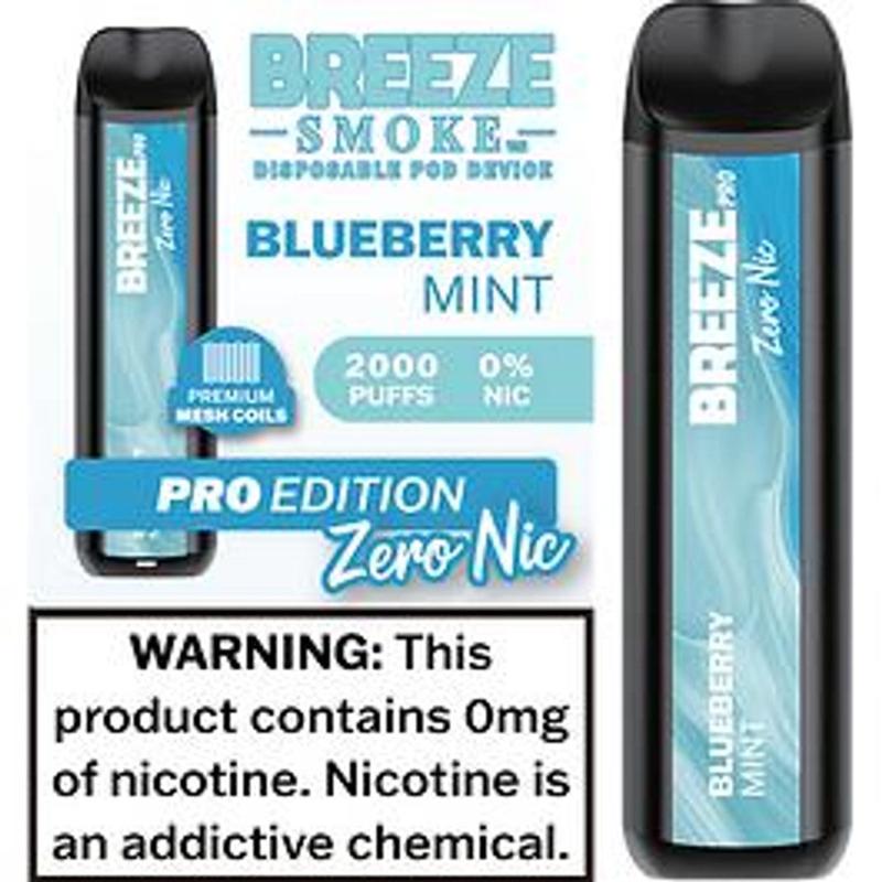 Breeze Pro 0% Disposable - Blueberry Mint 