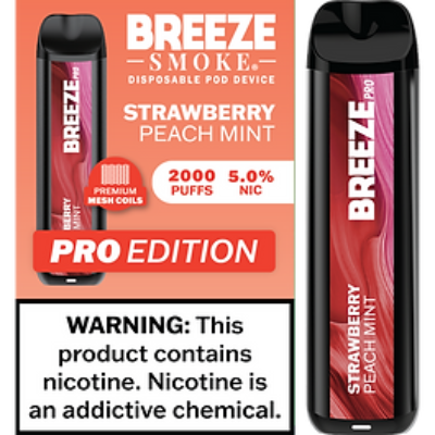 Breeze Pro 2000 Disposable - Strawberry Peach Mint 