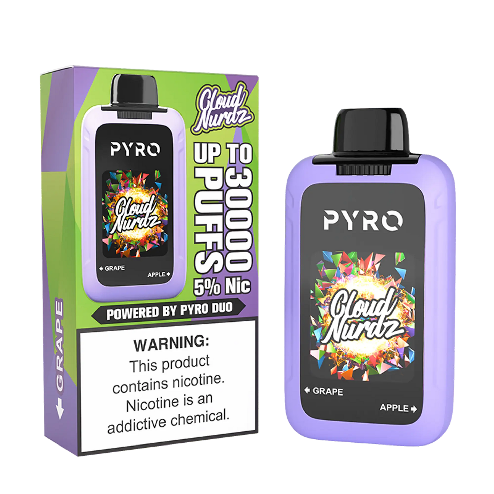 Cloud Nurdz X Pyro Duo 30K - Grape + Apple 