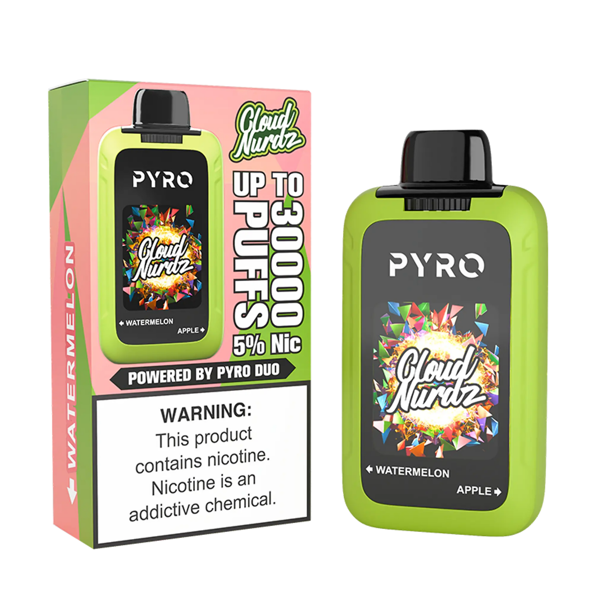 Cloud Nurdz X Pyro Duo 30K - Watermelon + Apple 