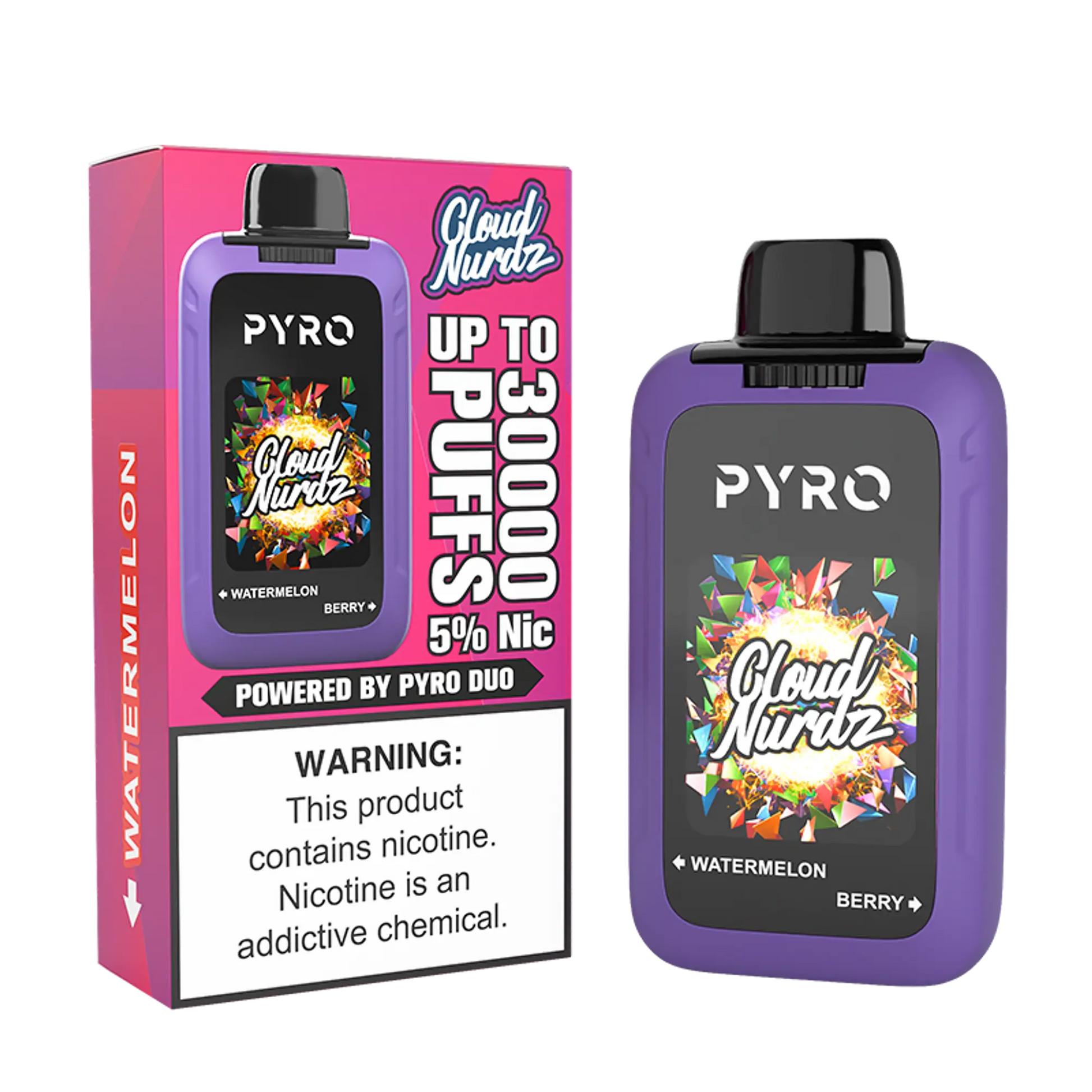 Cloud Nurdz X Pyro Duo 30K - Watermelon + Berry 