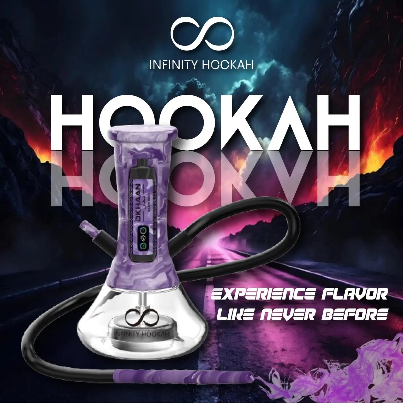 DKHAAN INFINITY PORTABLE HOOKAH KIT (FREE DKHAAN VAPE) - Purple 