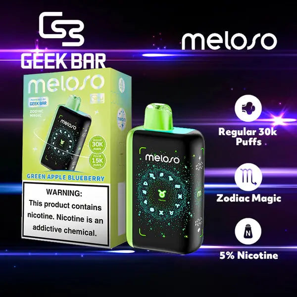 Geek Bar Meloso 30K Disposable Vape - Green Apple Blueberry (Taurus)