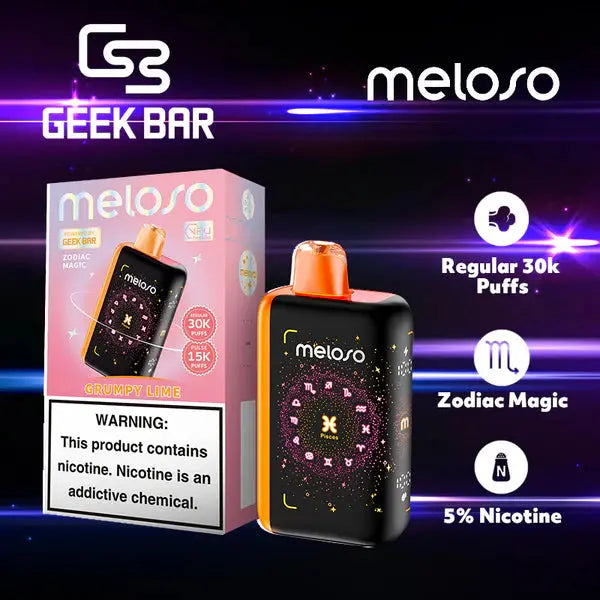 Geek Bar Meloso 30K Disposable Vape - Grumpy Lime (Pisces)