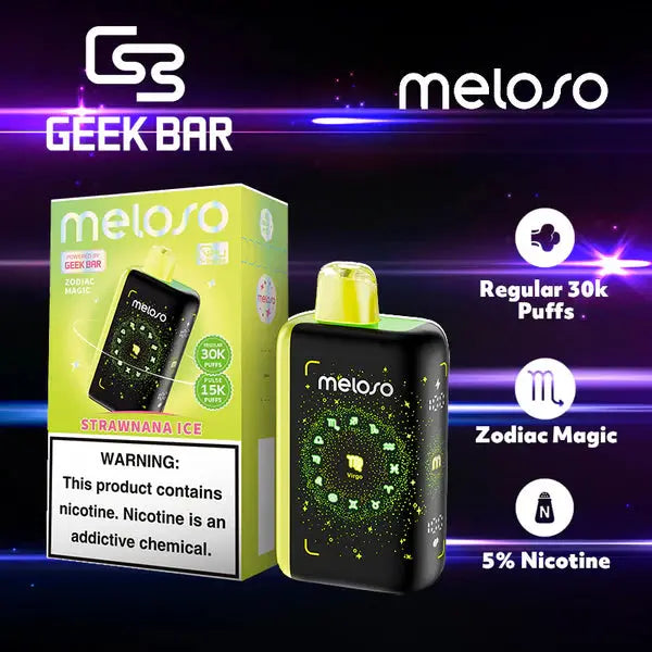 Geek Bar Meloso 30K Disposable Vape -  Strawnana Ice (Virgo)