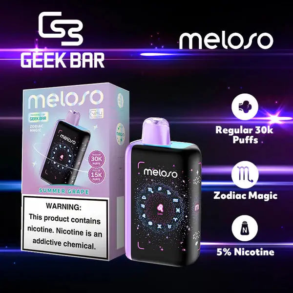 Geek Bar Meloso 30K Disposable Vape - Summer Grape (Leo)