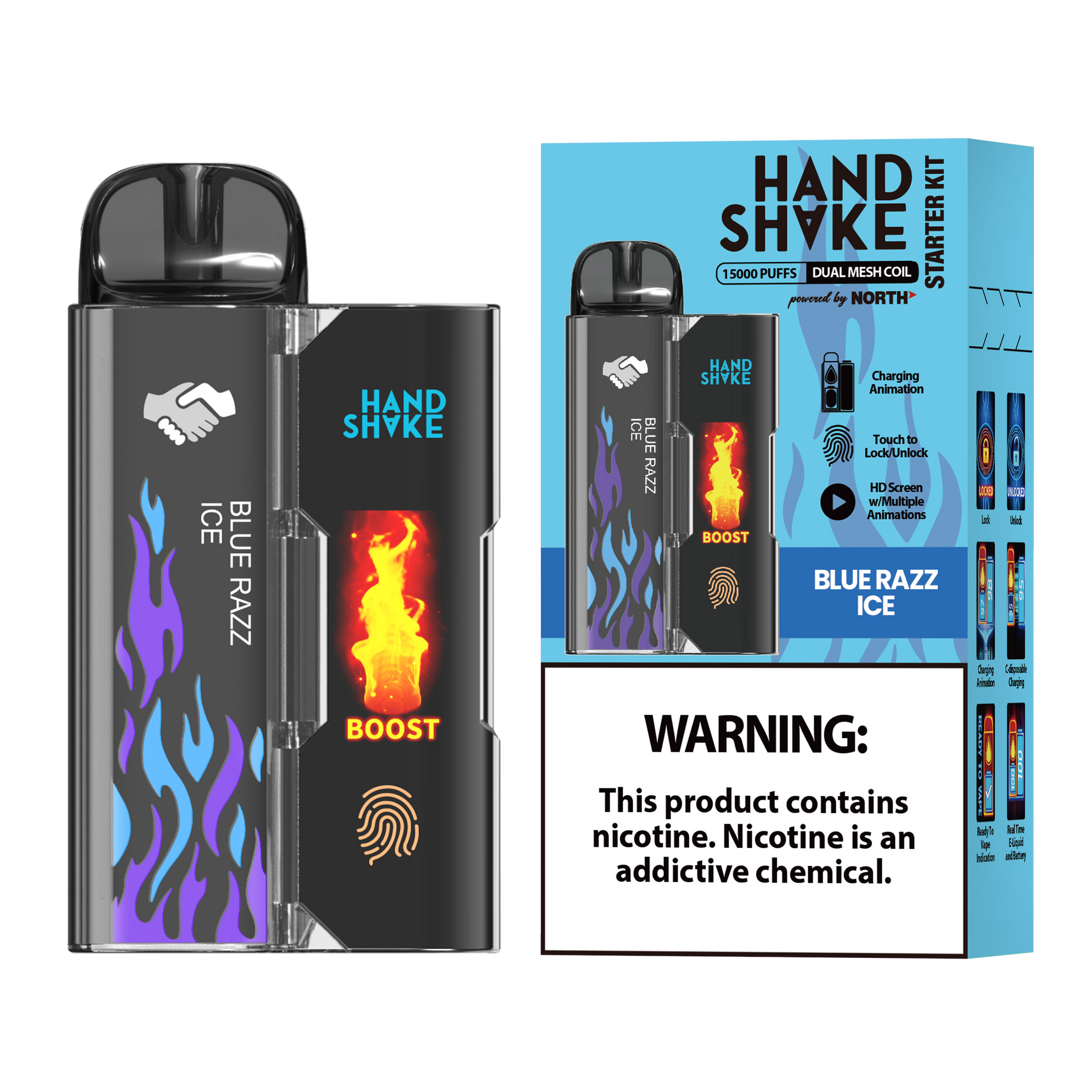 Handshake 15K by North Disposable - Blue Razz Ice 