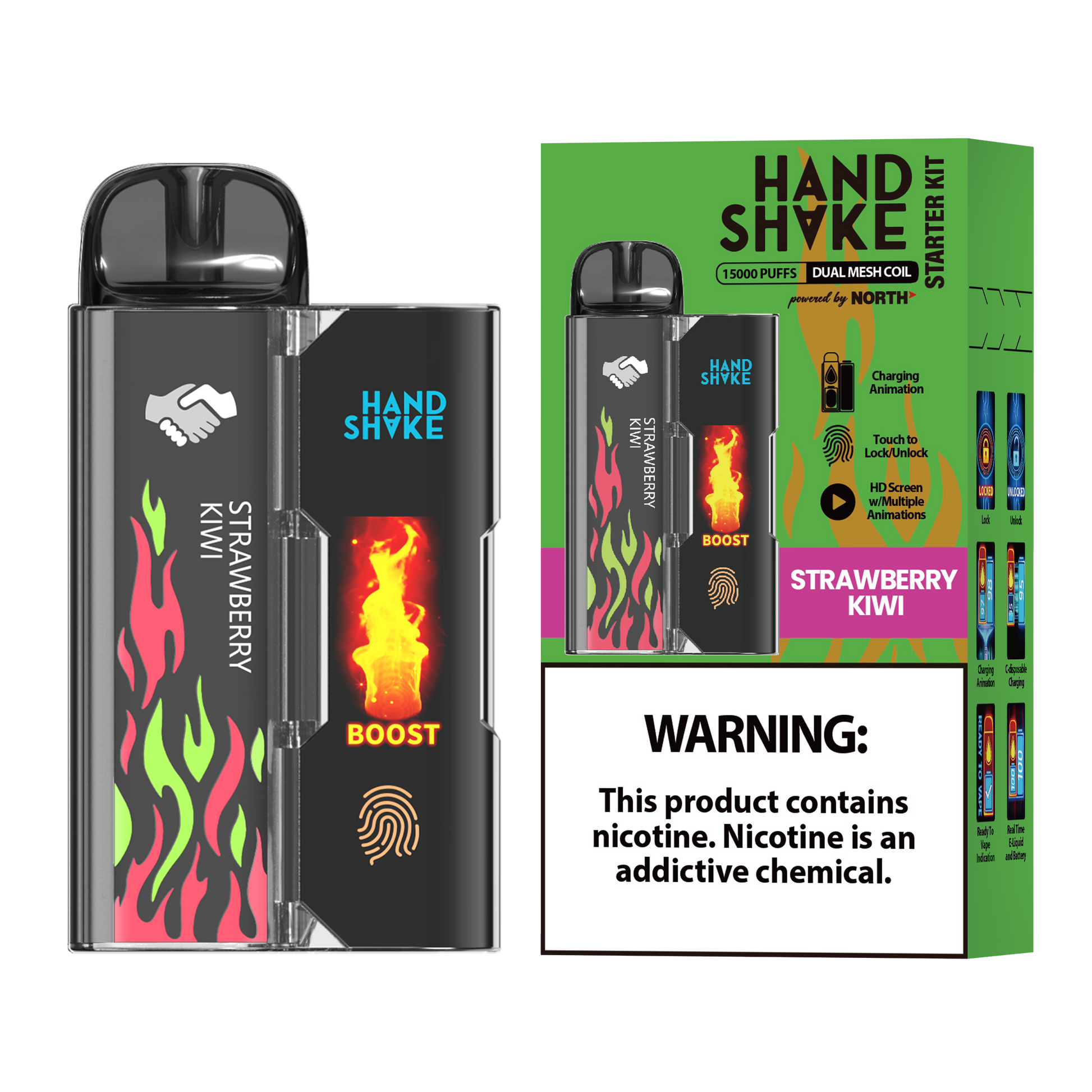 Handshake 15K by North Disposable - Strawberry Kiwi 