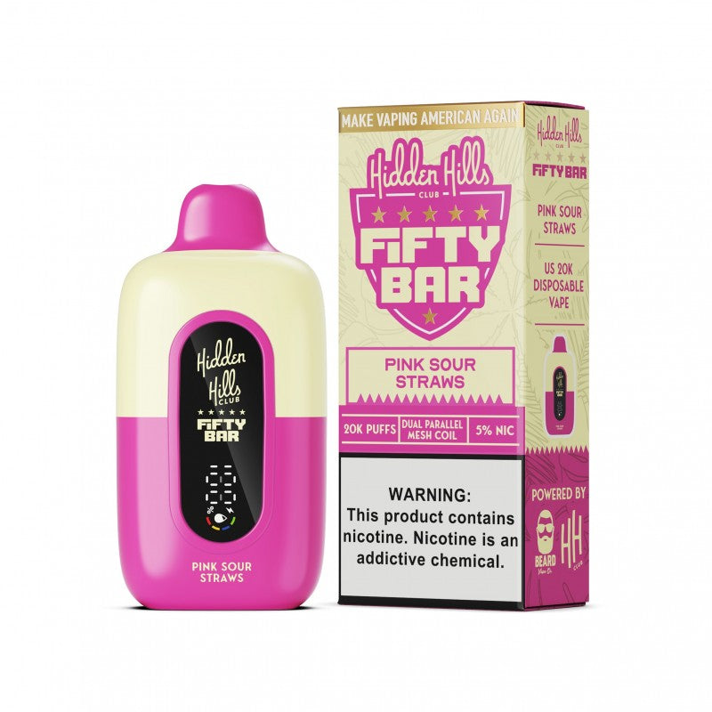 Hidden Hills x Fifty Bar 20K Disposable - Pink Sour Straws 