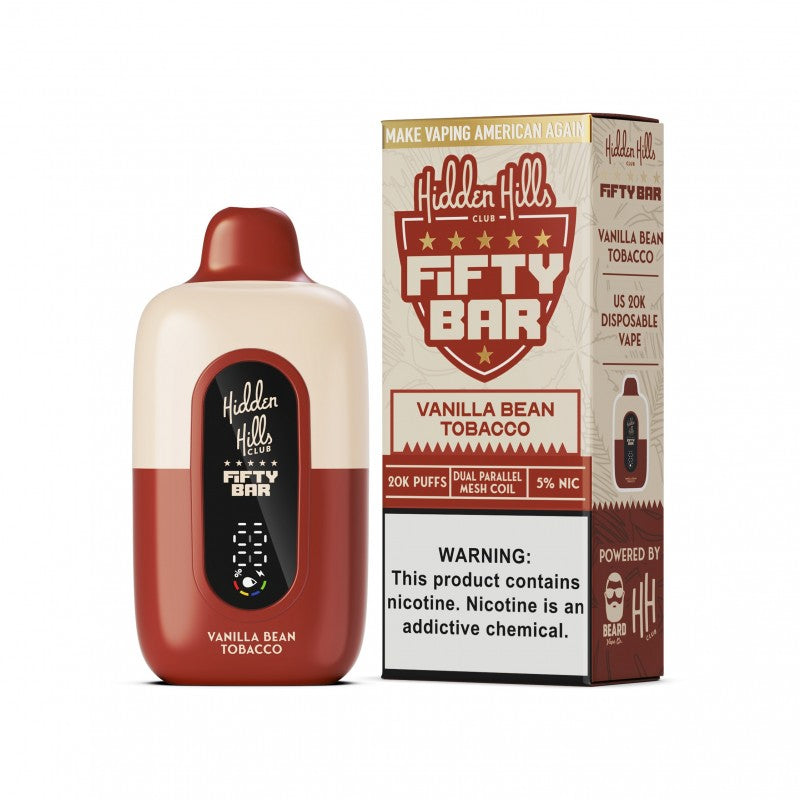 Hidden Hills x Fifty Bar 20K Disposable - Vanilla Bean Tobacco 