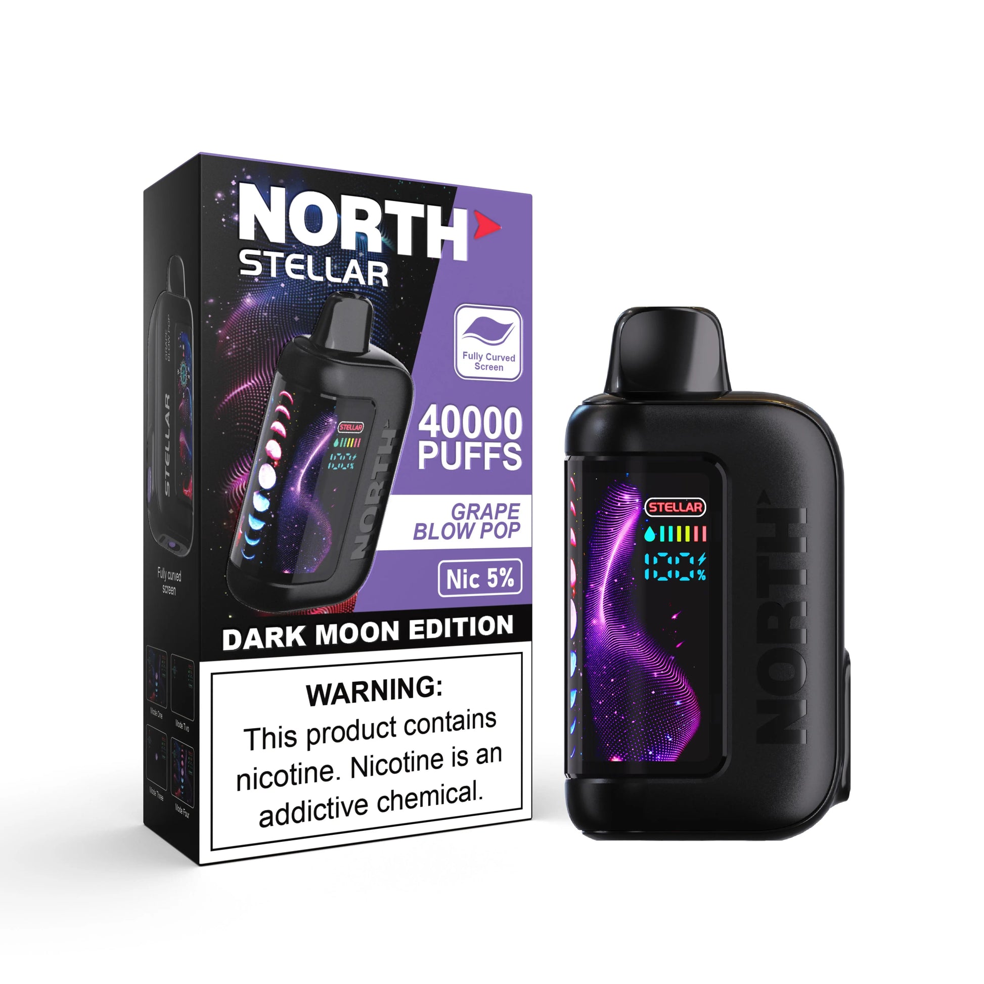 North Stellar 40K Dark Moon Edition Vape - Grape Blow Pop 