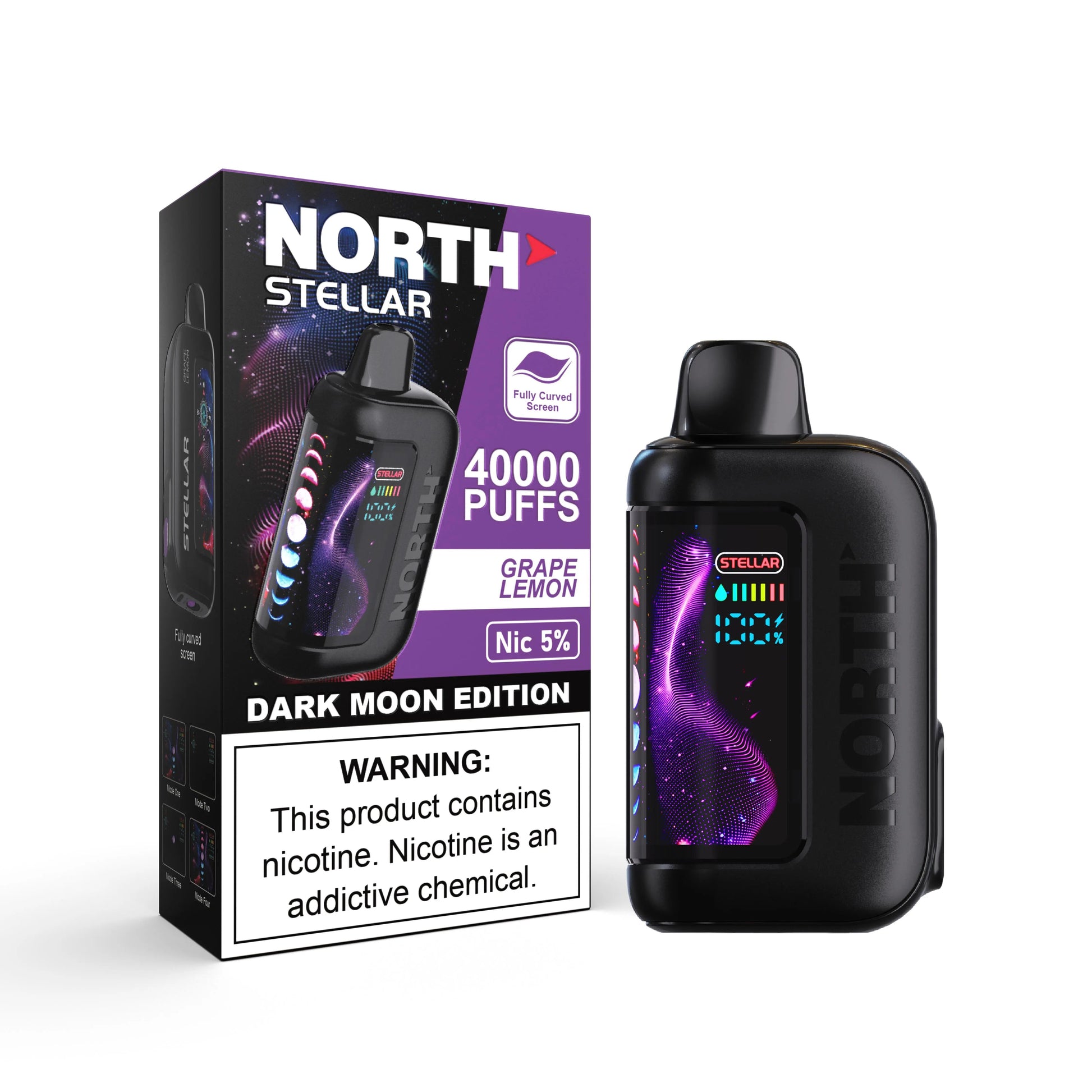 North Stellar 40K Dark Moon Edition Vape - Grape Lemon 