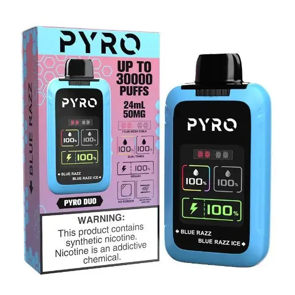 PYRO Duo 30K Disposable - Blue Razz + Blue Razz Ice