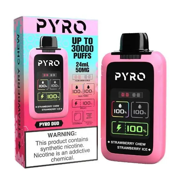 PYRO Duo 30K Disposable - Strawberry Chew + Strawberry Ice