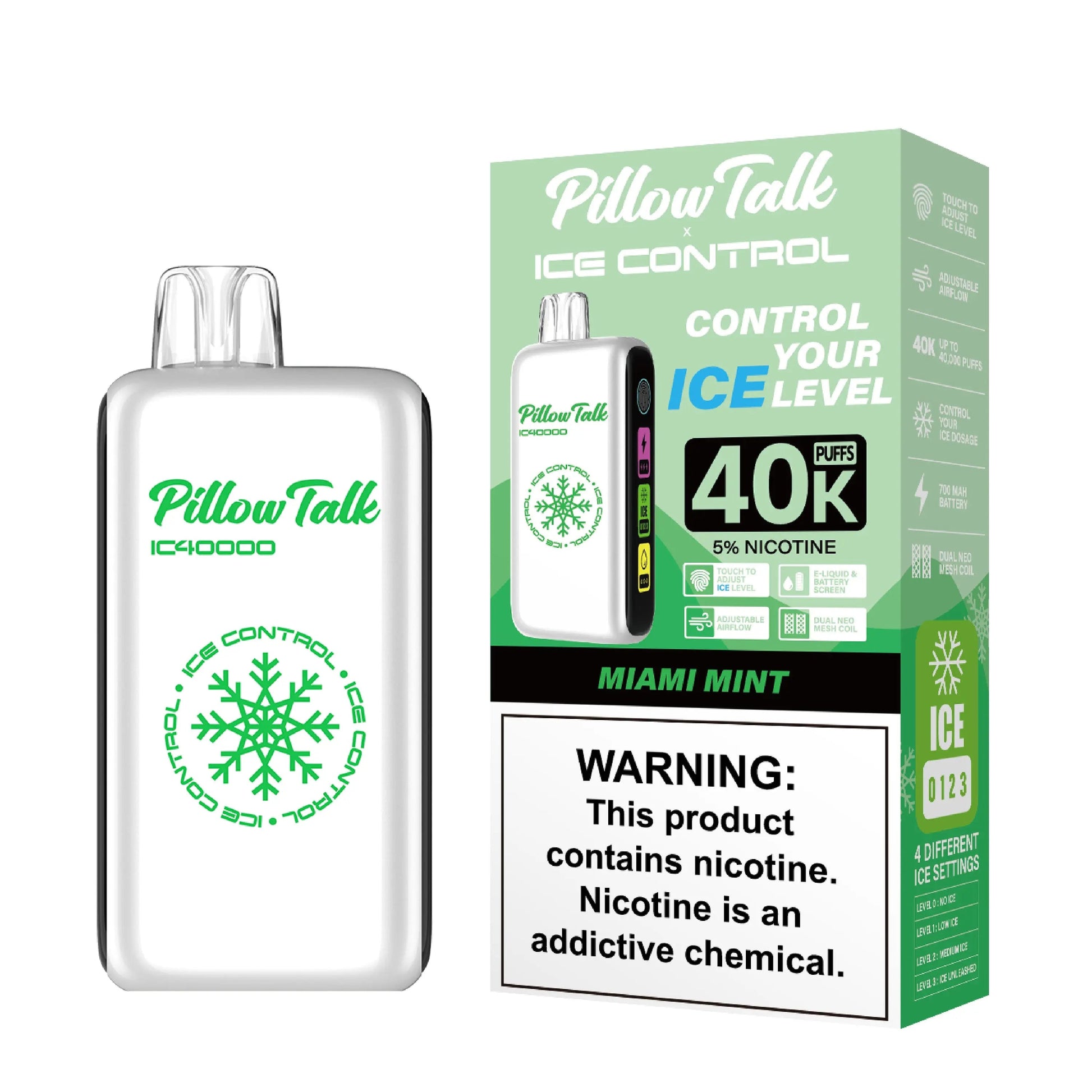 Pillow Talk Ice Control 40K Disposable - Miami Mint 