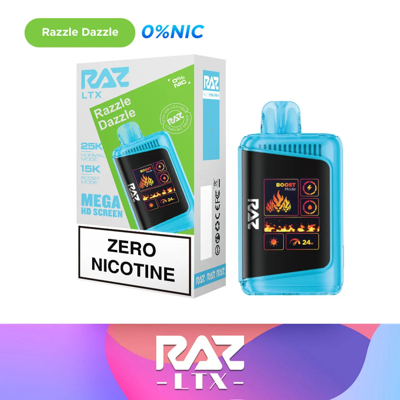 RAZ LTX 25K Zero Nicotine Disposable - Razzle Dazzle 