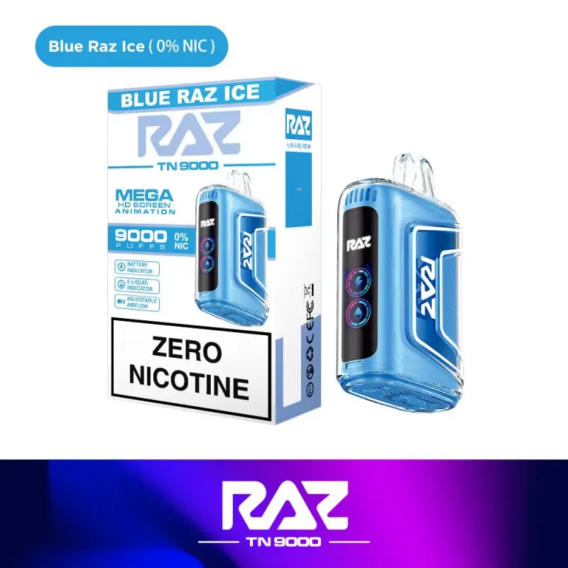 RAZ TN9000 Disposable 0%  - Blue Raz Ice 