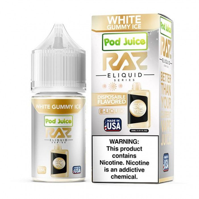 POD Juice x RAZ Series Nicotine Salt E-Liquid 30ML - White Gummy Ice 